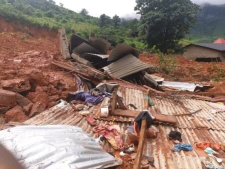 Dubréka : un glissement de terrain tue une fillette de 11 ans et fait d’importants dégâts matériels